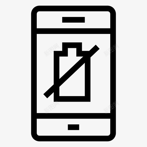 移动电池空图标svg_新图网 https://ixintu.com iphone 智能手机 电池 移动 移动功能线 空