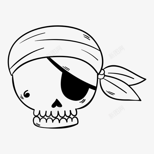 海盗大手帕骷髅图标svg_新图网 https://ixintu.com 大手帕 海盗 骷髅
