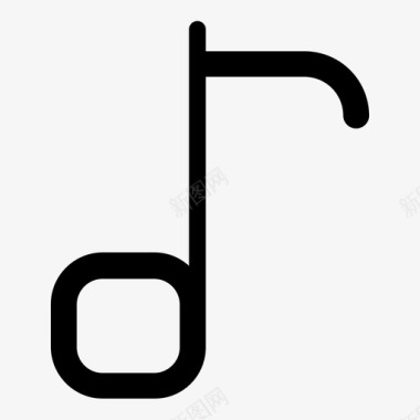 音乐音符线性正方形图标图标