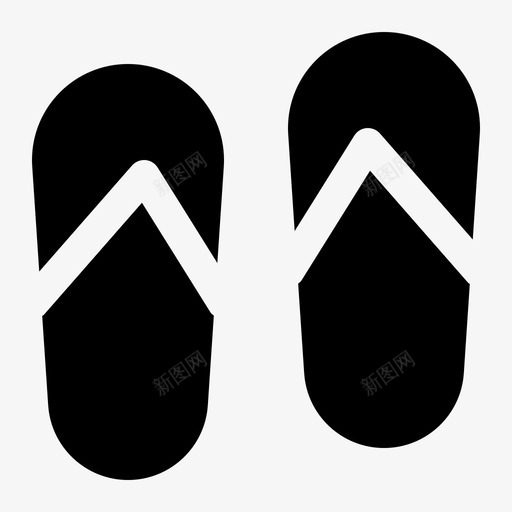 拖鞋舒适时尚图标svg_新图网 https://ixintu.com 成对 拖鞋 时尚 舒适 衣服和配件固体图标 鞋类