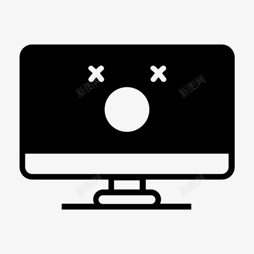 死机监视器表情图mac图标svg_新图网 https://ixintu.com mac 屏幕 故障排除 死机监视器 疲劳 表情图