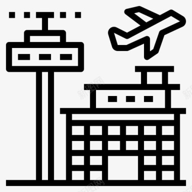 机场大楼塔楼图标图标