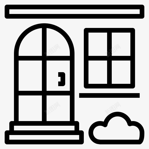 门前家门廊图标svg_新图网 https://ixintu.com 家 家居设计装饰 窗户 门前 门廊