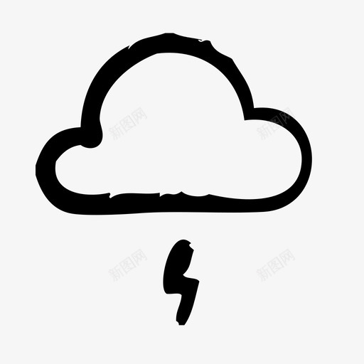雷声天气预报天气图标svg_新图网 https://ixintu.com 天气 天气预报 粗略的 雷声