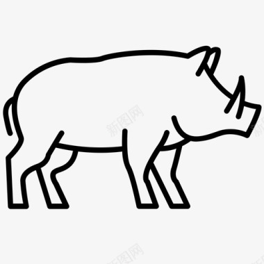 野猪动物大图标图标