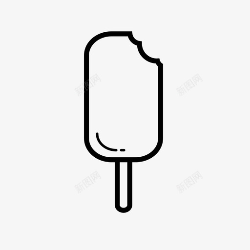 冰棒咬口冰淇淋棒图标svg_新图网 https://ixintu.com 冰棒 冰淇淋棒 咬口 糖果 食品