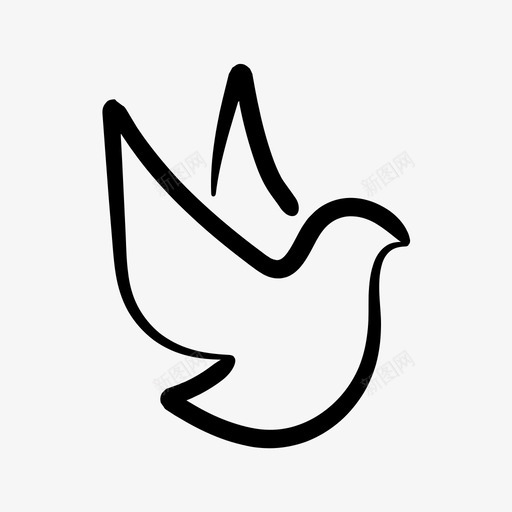 鸽子小鸟飞翔图标svg_新图网 https://ixintu.com 和平 小鸟 手绘 飞翔 鸽子