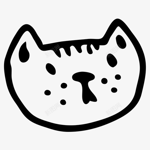 好奇的猫猫的脸快乐的猫图标svg_新图网 https://ixintu.com 好奇的猫 宠物 快乐的猫 猫的脸