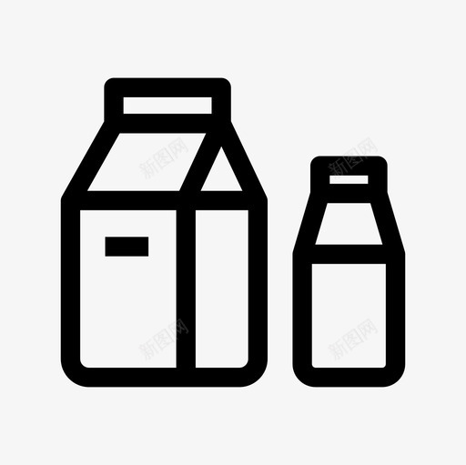 牛奶奶牛奶制品图标svg_新图网 https://ixintu.com 农场 农场轮廓图标集 奶制品 奶牛 牛奶 饮料