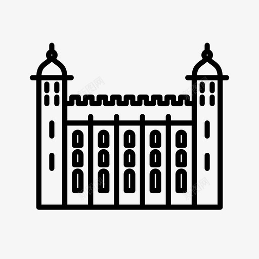 伦敦塔城堡要塞图标svg_新图网 https://ixintu.com 伦敦塔 地标 城堡 要塞