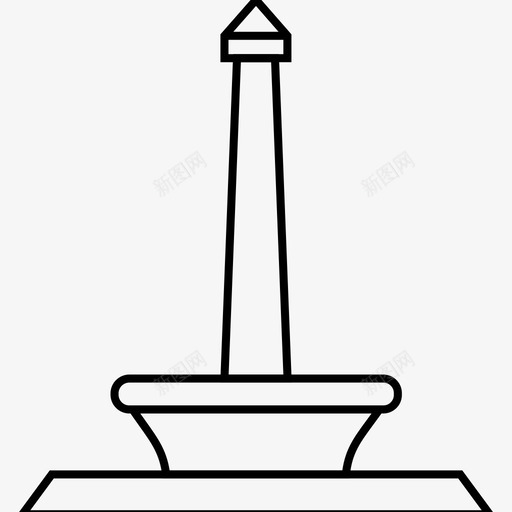 雅加达建筑地标图标svg_新图网 https://ixintu.com 地标 建筑 旅游 纪念碑 雅加达 首都世界地标线