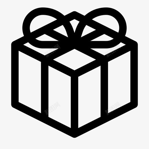 礼物盒子纯线条图标svg_新图网 https://ixintu.com 盒子 礼物 纯线条