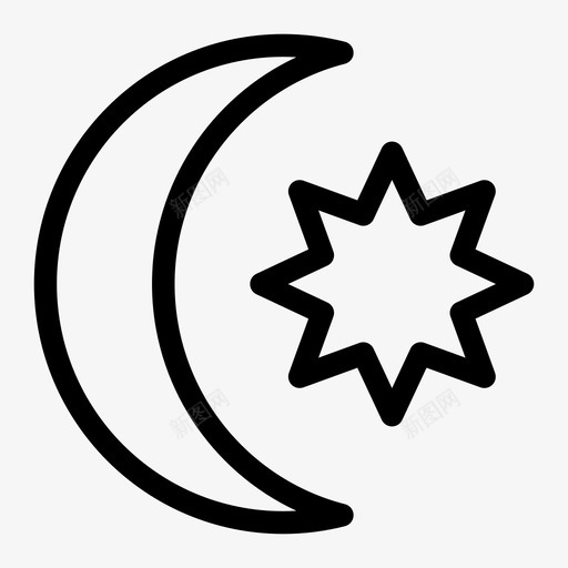 希拉尔伊斯兰教月亮图标svg_新图网 https://ixintu.com 伊斯兰教 希拉尔 星星 月亮 穆斯林