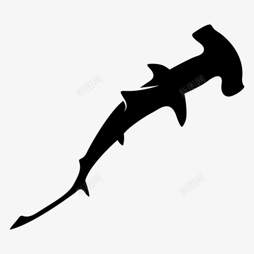 锤头鲨动物鱼图标svg_新图网 https://ixintu.com 动物 海洋 锤头鲨 鱼