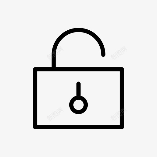 打开挂锁不安全解锁图标svg_新图网 https://ixintu.com 不安全 打开挂锁 线路应用 解锁