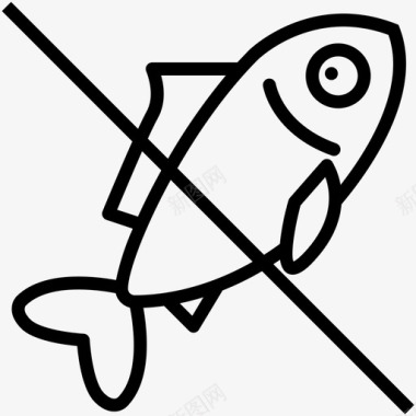 过敏原鱼过敏食物图标图标
