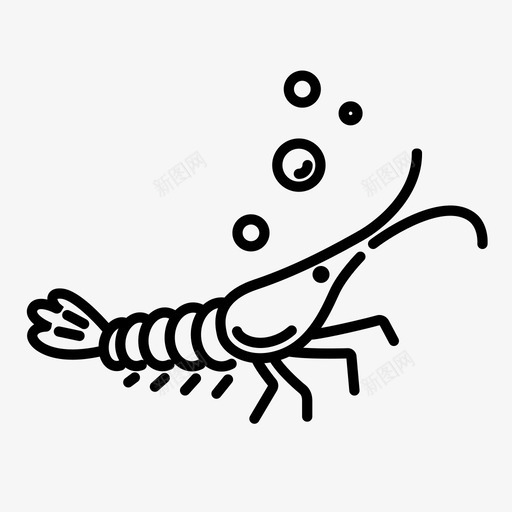 虾甲壳类动物海洋图标svg_新图网 https://ixintu.com 海洋 海鲜 甲壳类动物 虾