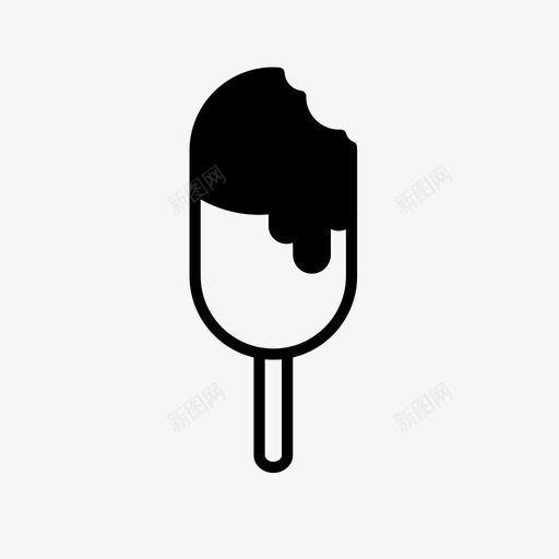 冰棒巧克力酱冰淇淋棒图标svg_新图网 https://ixintu.com 冰棒 冰淇淋棒 巧克力酱 糖果 融化的冰淇淋 食品