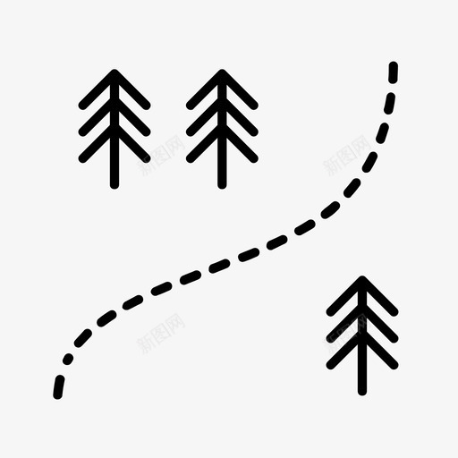 探险徒步旅行树木图标svg_新图网 https://ixintu.com 徒步旅行 探险 树木