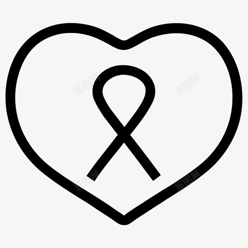 心脏意识乳腺癌癌症图标svg_新图网 https://ixintu.com 丝带 乳腺癌 医疗保健线5 心脏意识 癌症