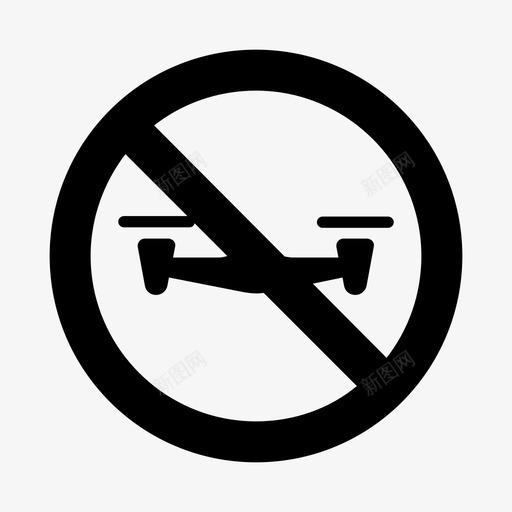 无人机区禁止无人机图标svg_新图网 https://ixintu.com 四旋翼机 无人机 无人机区 禁止