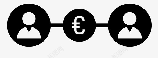 货币连接现金欧元图标图标