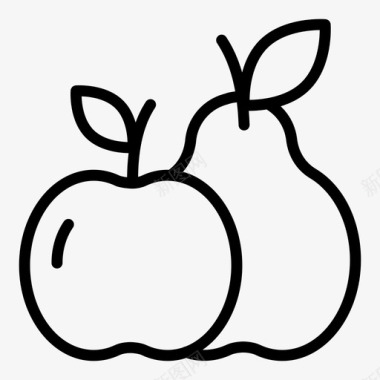 苹果和梨食物水果图标图标
