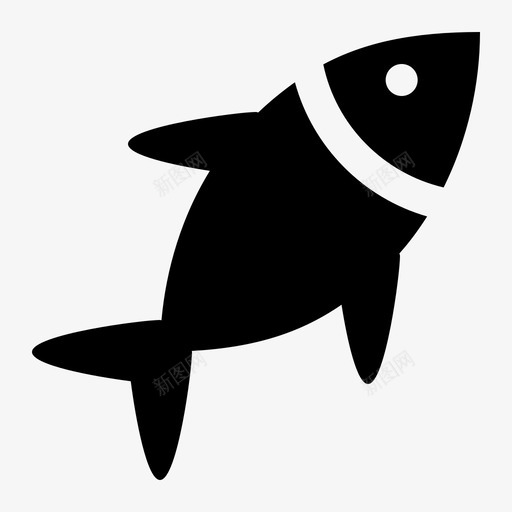鱼动物水图标svg_新图网 https://ixintu.com 动物 动物和自然固体图标 水 游泳 鱼 鳍