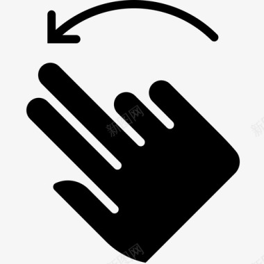 两个手指向左旋转控制手图标图标