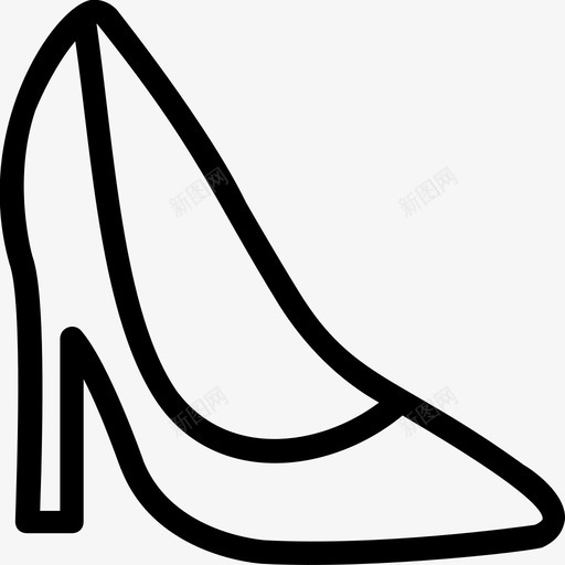 高跟鞋时尚鞋类图标svg_新图网 https://ixintu.com 时尚 时尚平滑线条图标 鞋类 高跟鞋