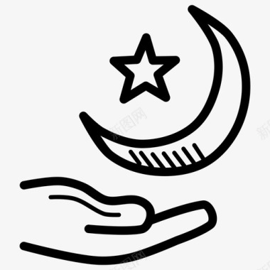 新月节日伊斯兰教图标图标