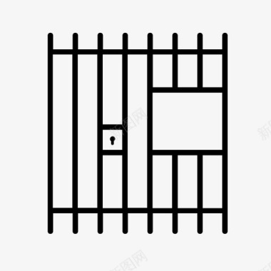 监狱牢房法律图标图标