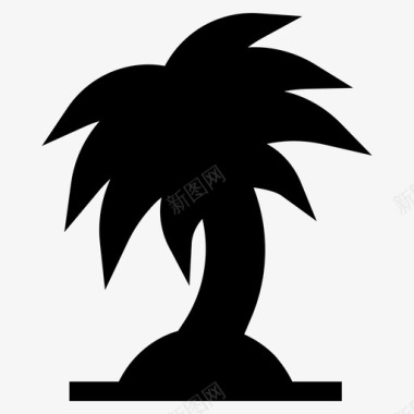 棕榈树岛屿小岛图标图标