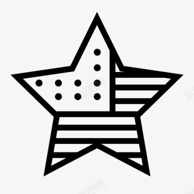 星星旗帜独立图标图标