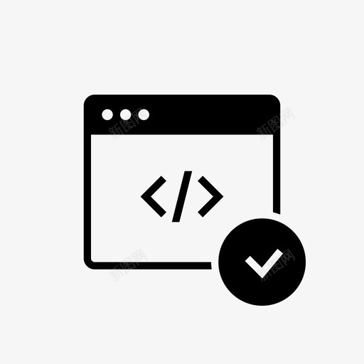代码验证代码检查网页机构glyph图标svg_新图网 https://ixintu.com 代码检查 代码验证 网页设计机构glyph