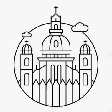 布达佩斯建筑城市图标图标