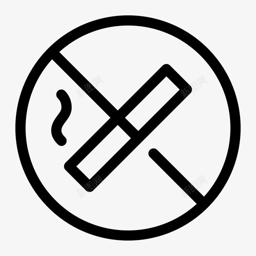 禁止吸烟雪茄烟烟草图标svg_新图网 https://ixintu.com 旅行介质 烟草 禁止吸烟 雪茄烟