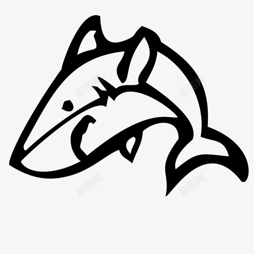 鲨鱼海洋动物白鲨图标svg_新图网 https://ixintu.com 海洋动物 白鲨 鲨鱼