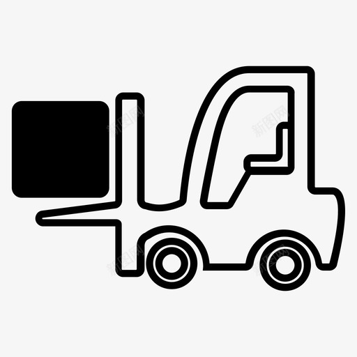 叉车汽车板条箱图标svg_新图网 https://ixintu.com 仓库 卡车 叉车 板条箱 汽车 运输