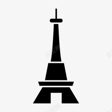 巴黎建筑地标图标图标