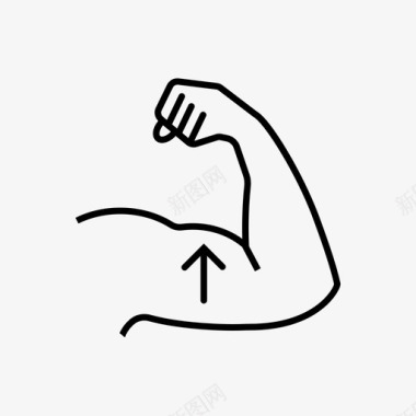 二头肌手臂健身图标图标