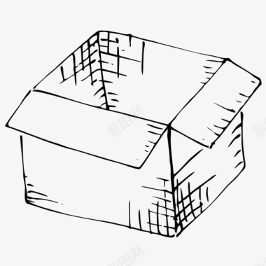 盒子硬纸盒手绘图标图标