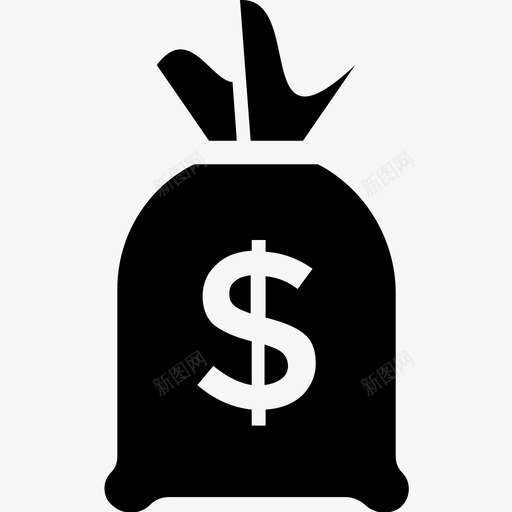 金融货币袋美元袋图标svg_新图网 https://ixintu.com 美元袋 财富 货币袋 金融 钱袋 银行和金融固体图标