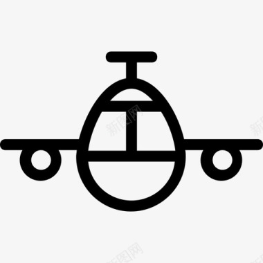 飞机客机汽车平滑线图标图标