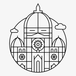 佛罗伦萨大教堂佛罗伦萨建筑大教堂图标高清图片