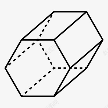 六角形棱镜几何形状形状图标图标