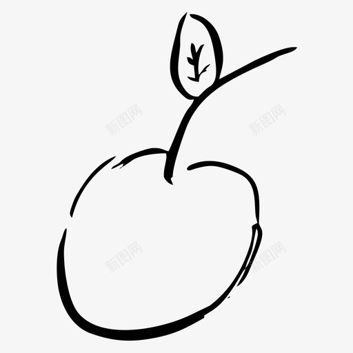 苹果水果手绘图标svg_新图网 https://ixintu.com 手绘 水果 素描 苹果