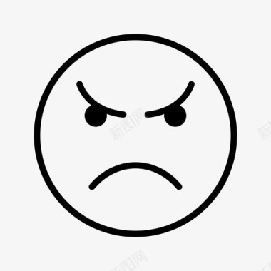 愤怒表情表情符号脸图标图标