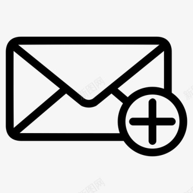 电子邮件添加信封邮件图标图标