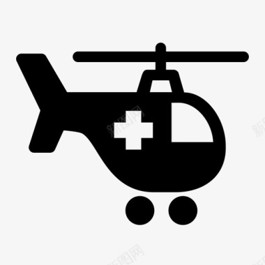 空中救护急救直升机图标图标